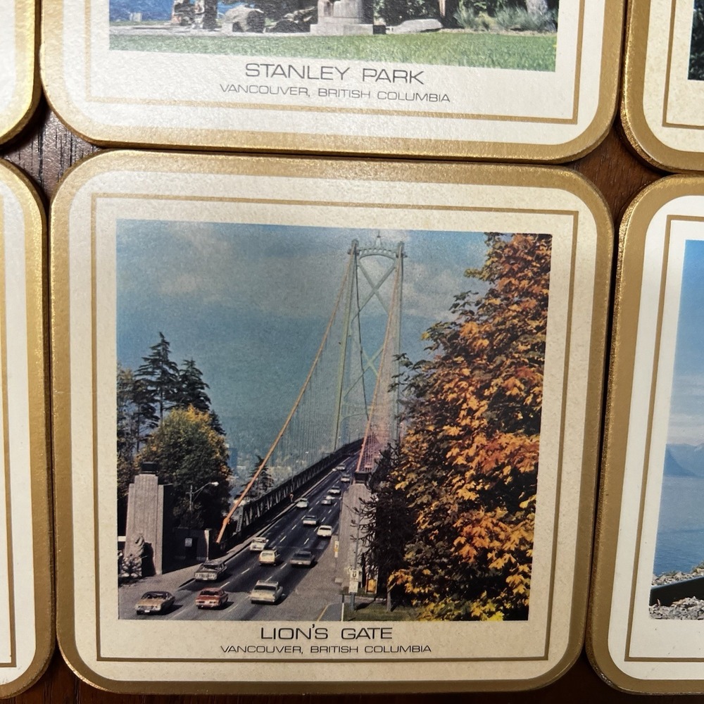 Pimpernel Fayreings Cork Backed Coasters British Columbia MCM Vintage Unused - Picture 6 of 9